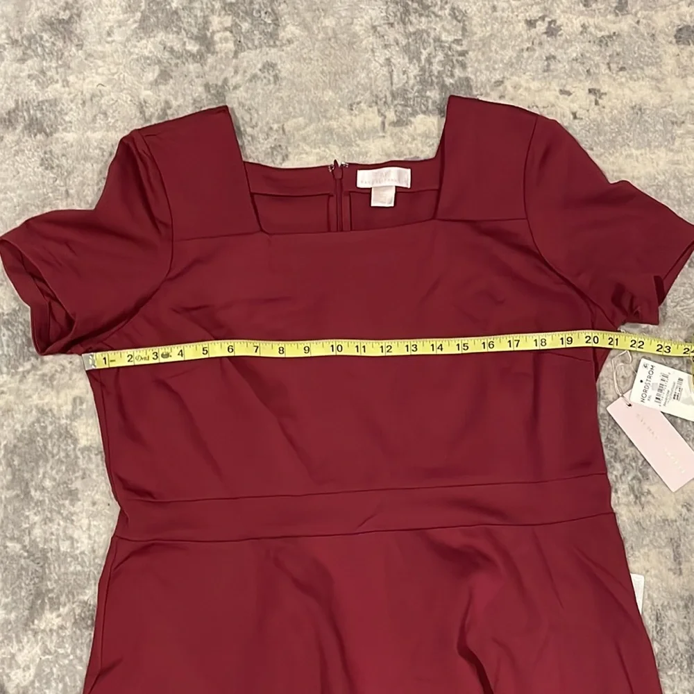 SOLD - NWT Rachel Parcell Square Neck Fit & Flare Dress in Red Cordovan Sz XXL - Picture 9 of 16